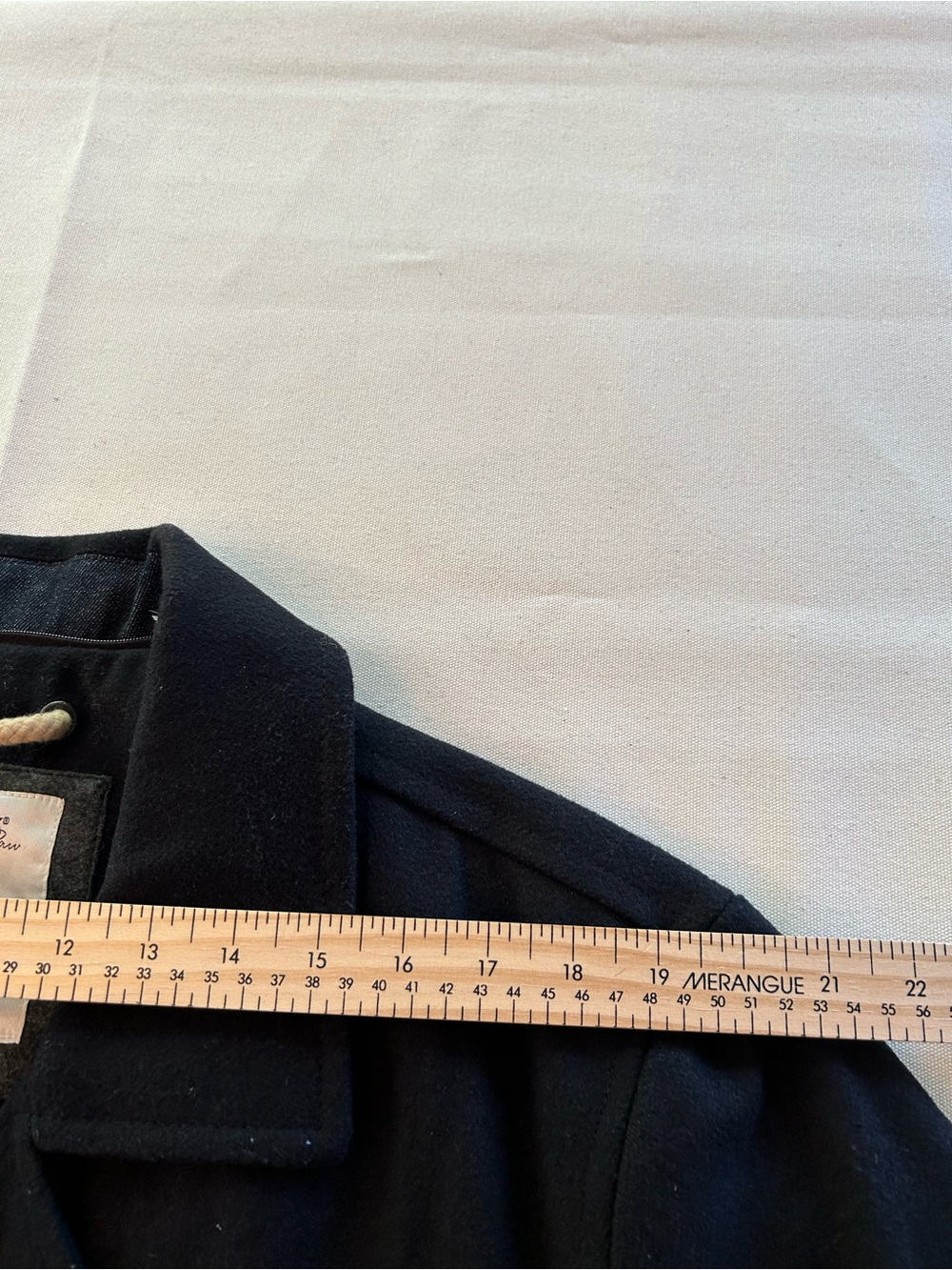 Projek Raw Luxe Men's Black Wool Blend Double Breasted Pea Coat L - Picture 5 of 10